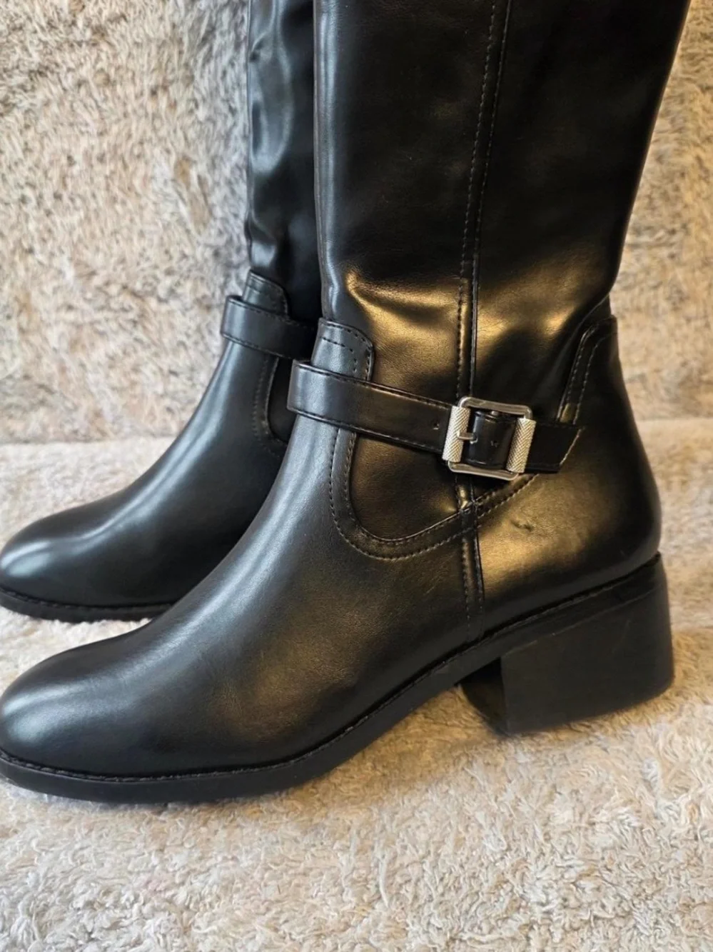 Dolce Vita Black Over-the-Knee Buckle Riding Boot